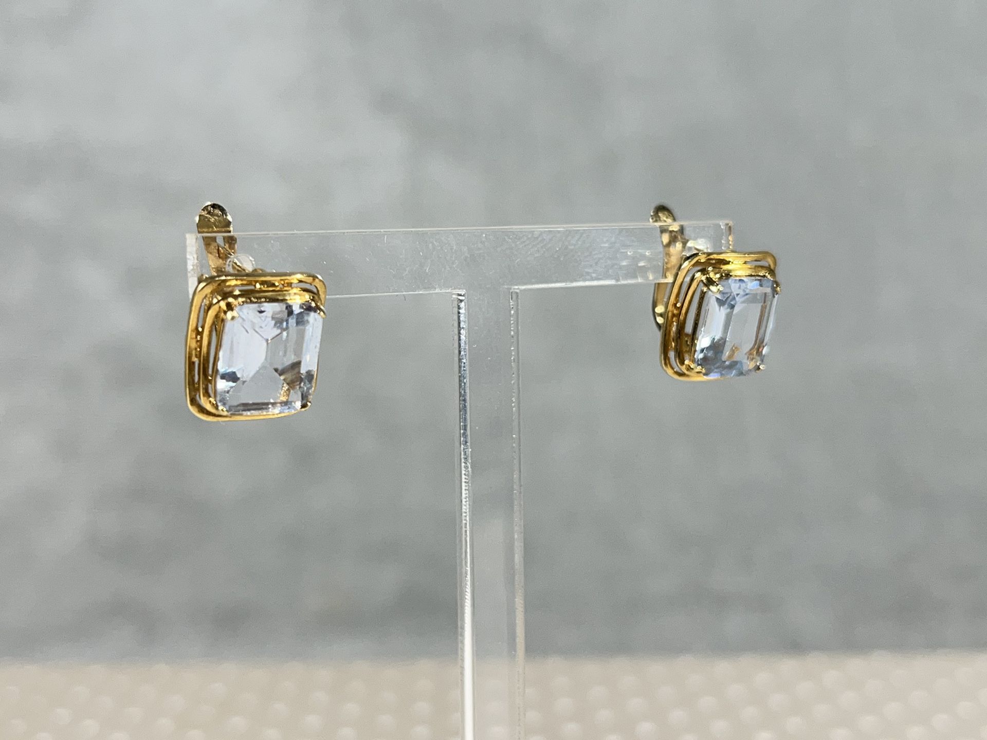 18k gold and topaz earrings - Image 5 of 6