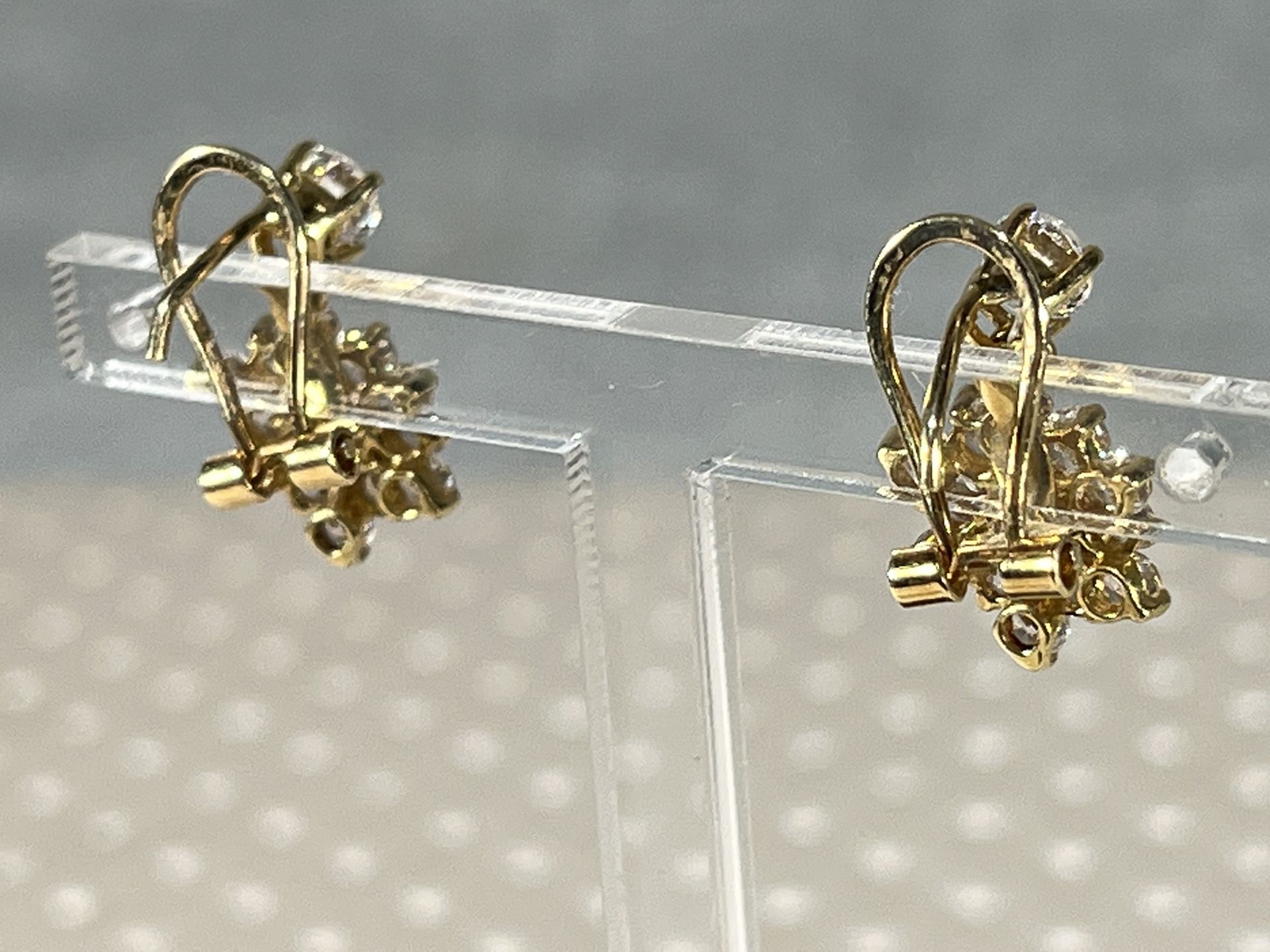 Set of earrings and ring 18k gold and zircons - Image 6 of 9