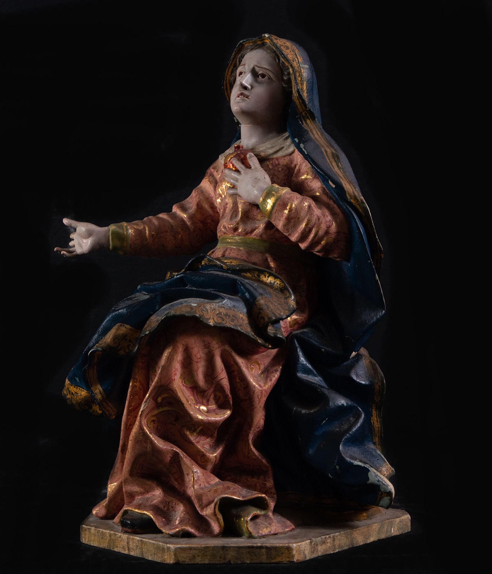 Important New Spanish colonial Dolorosa, 18th century Novohispanic colonial work - Image 3 of 5