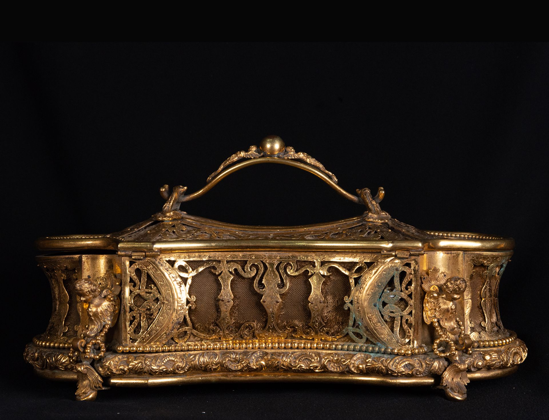 Precious French mercury-gilded chest or jewelry box, 19th century - Bild 3 aus 7