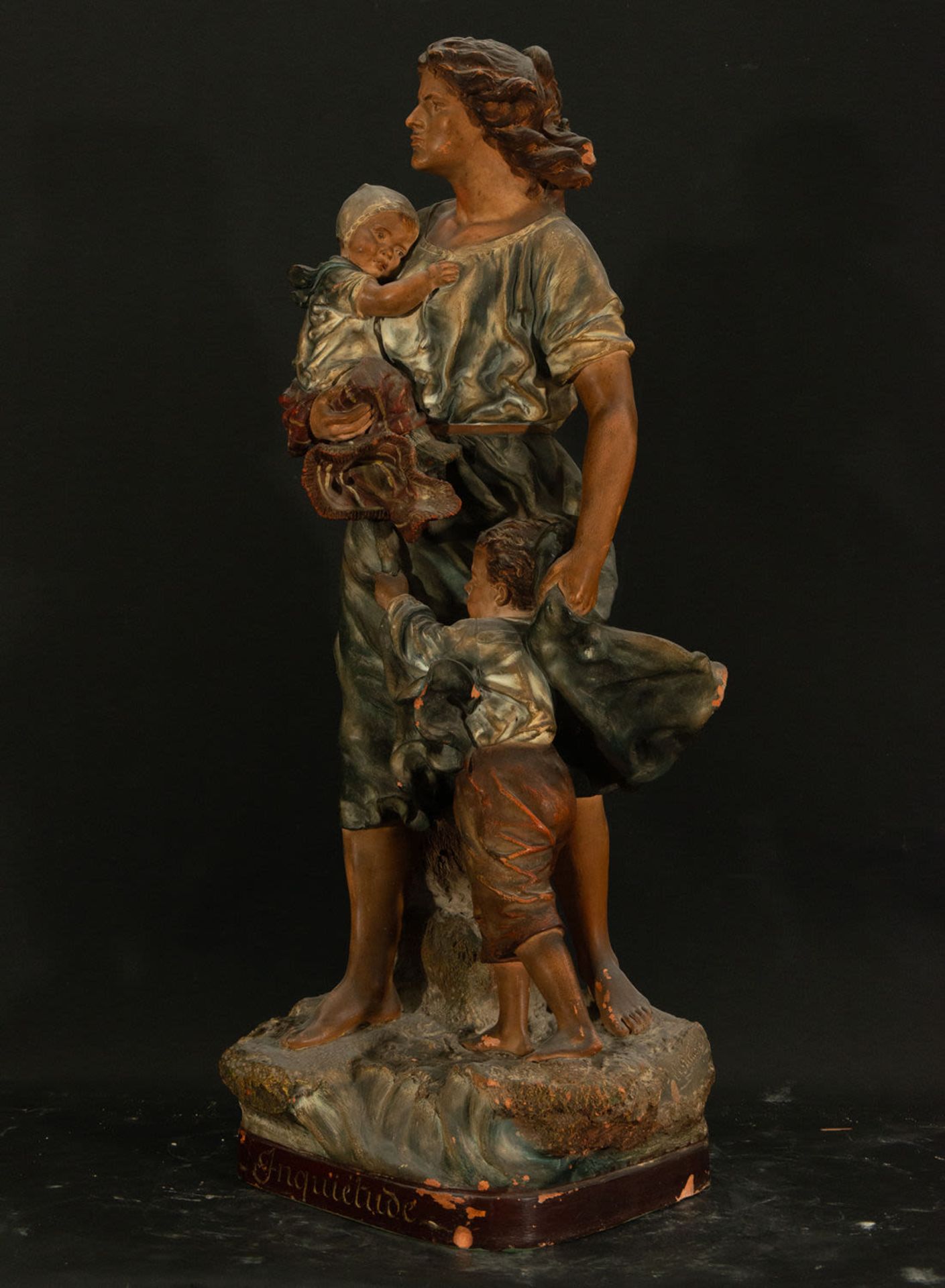 Mother with Child, polychrome terracotta, 19th century Italian school - Image 2 of 4