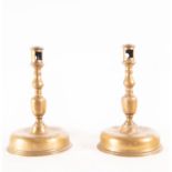 Pair of candlesticks in solid bronze, France or Spain, XVI century