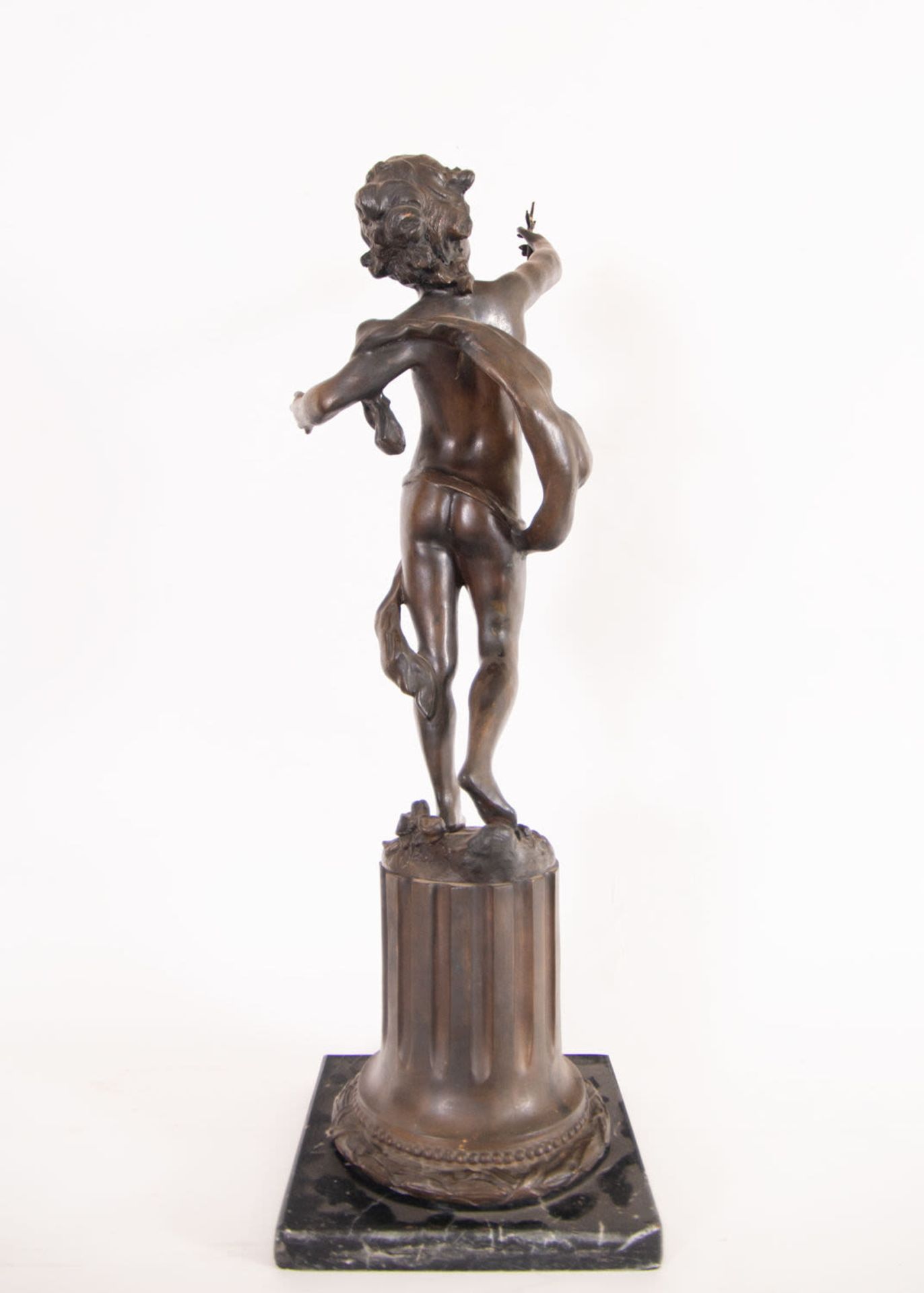 Pair of Important Cupids in Patinated Bronze, French School of the 19th Century - Image 5 of 8