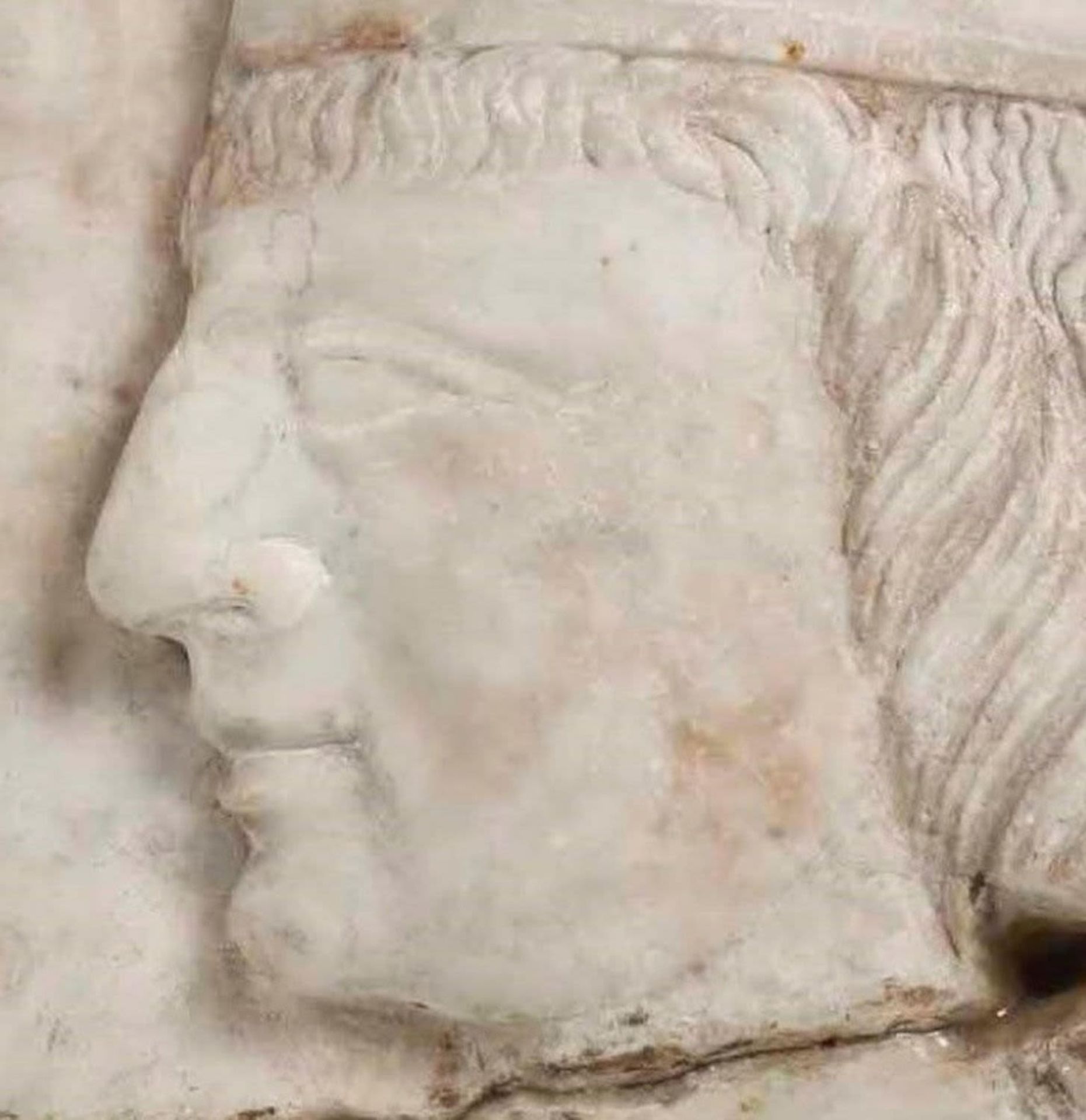 Bas-relief of Nobleman in Carrara marble, Italy, 16th century - Image 3 of 4