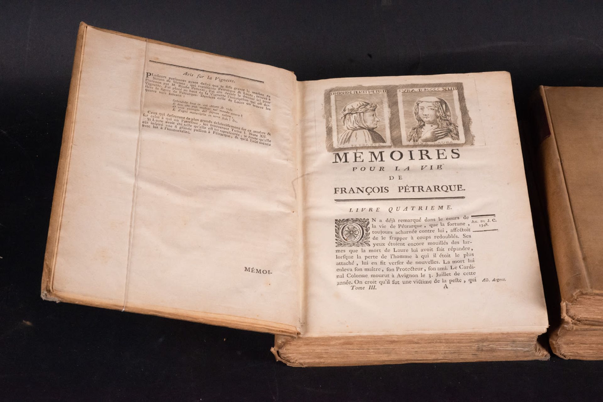 Mémoires pour la vie de François Pétrarque. Volume I, Volume II and Volume III. complete - Image 9 of 9