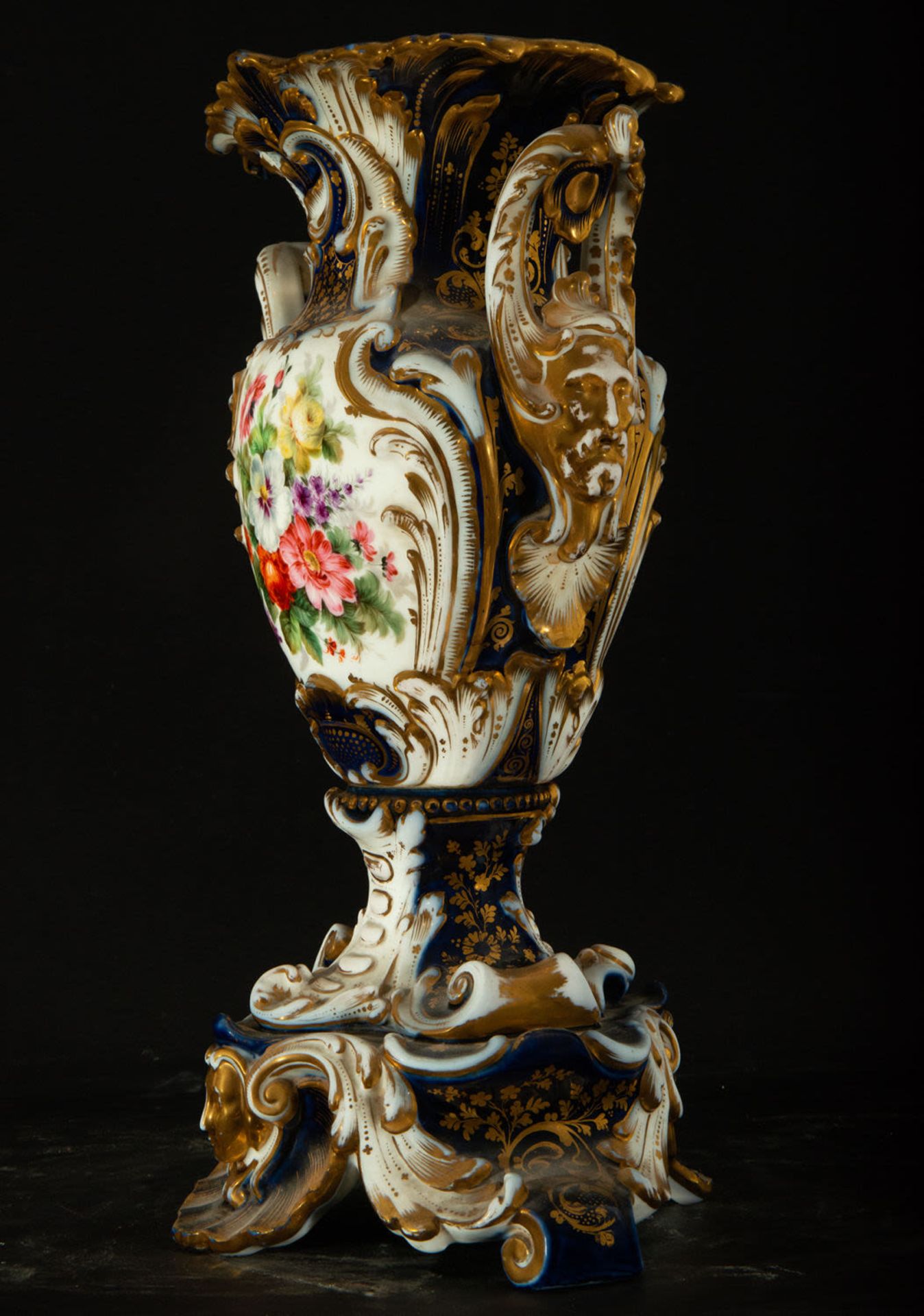 Important Pair of Porcelain Vases "Cobalt Blue of Sèvres", 19th century - Bild 3 aus 9