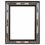 Italian ebonized tortoiseshell and carved bone frame, 19th century