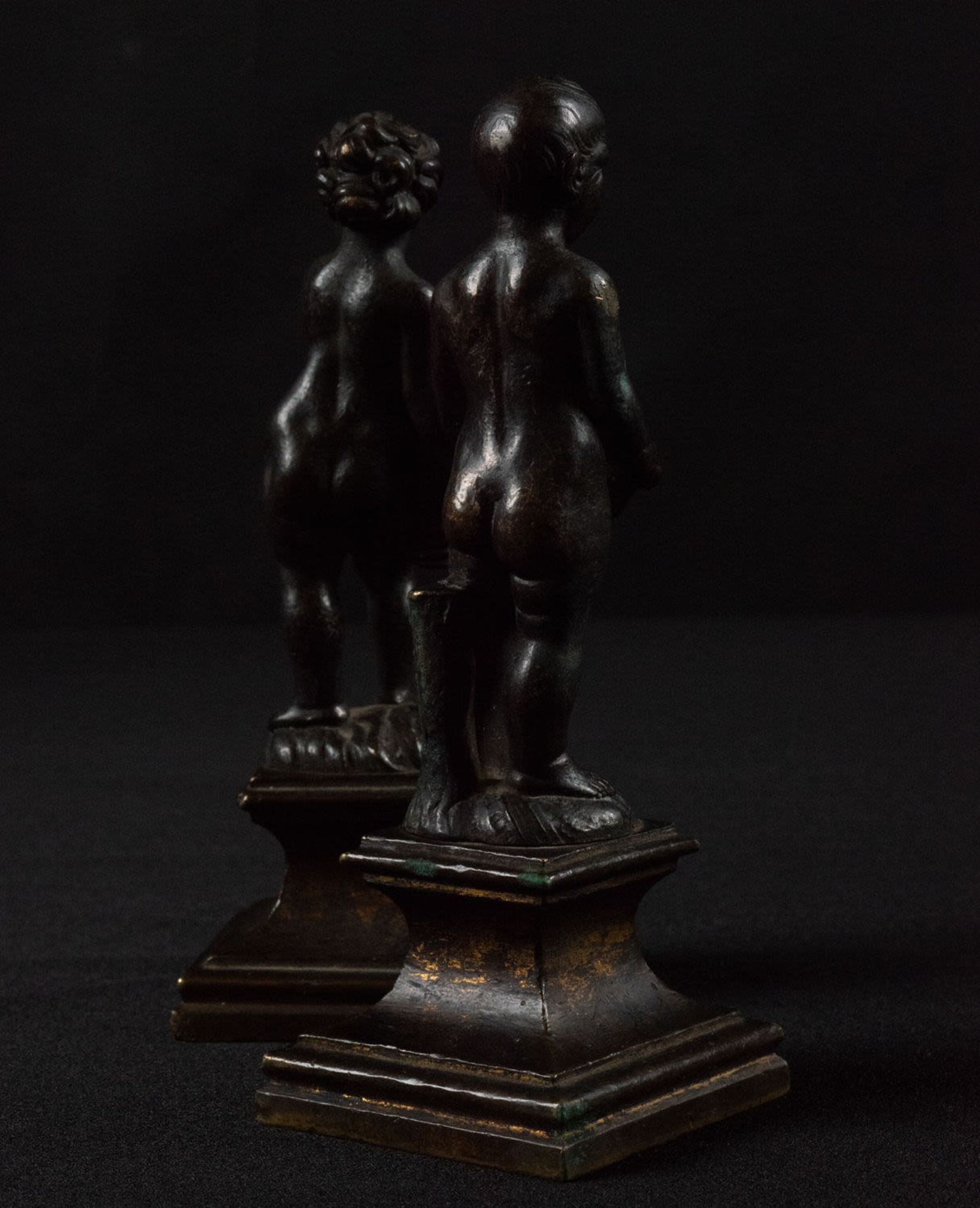 Magnificent Pair of Bronze figures representing the Summer and the Winter in patinated bronze, Itali - Image 9 of 13