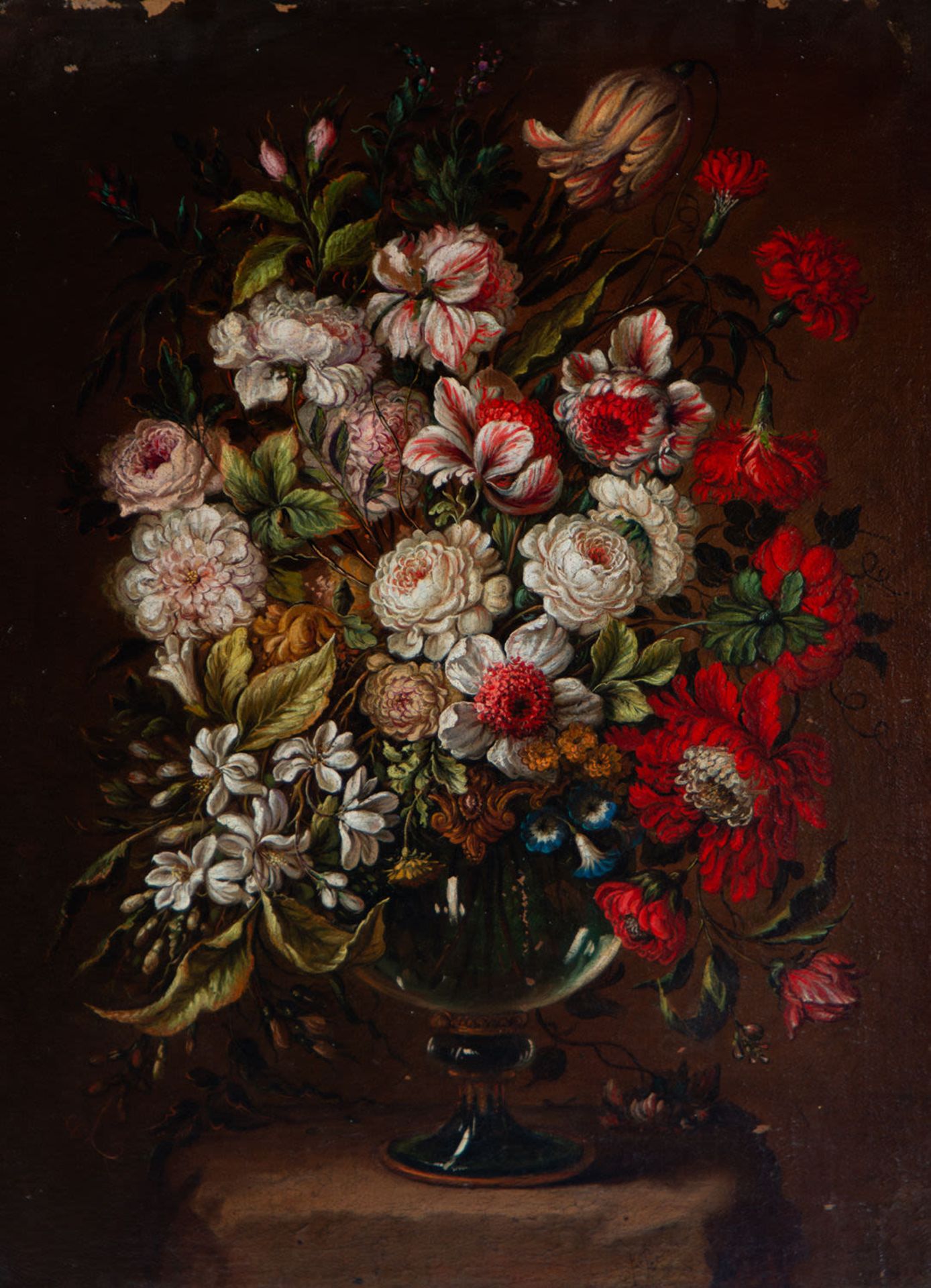 Pair of large still lifes of Flowers, Dutch school of the 17th - 18th century - Image 3 of 20