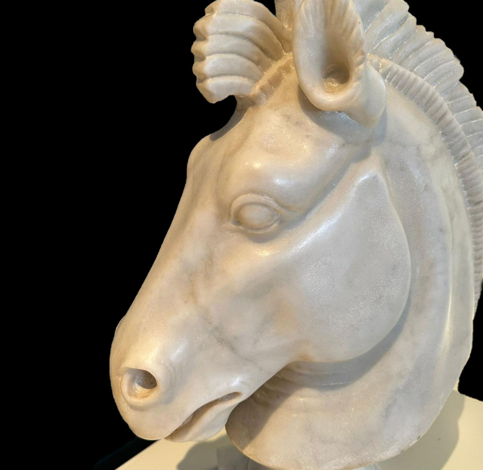 Horse Head in Carrara Marble, Italy, 20th century - Image 2 of 4