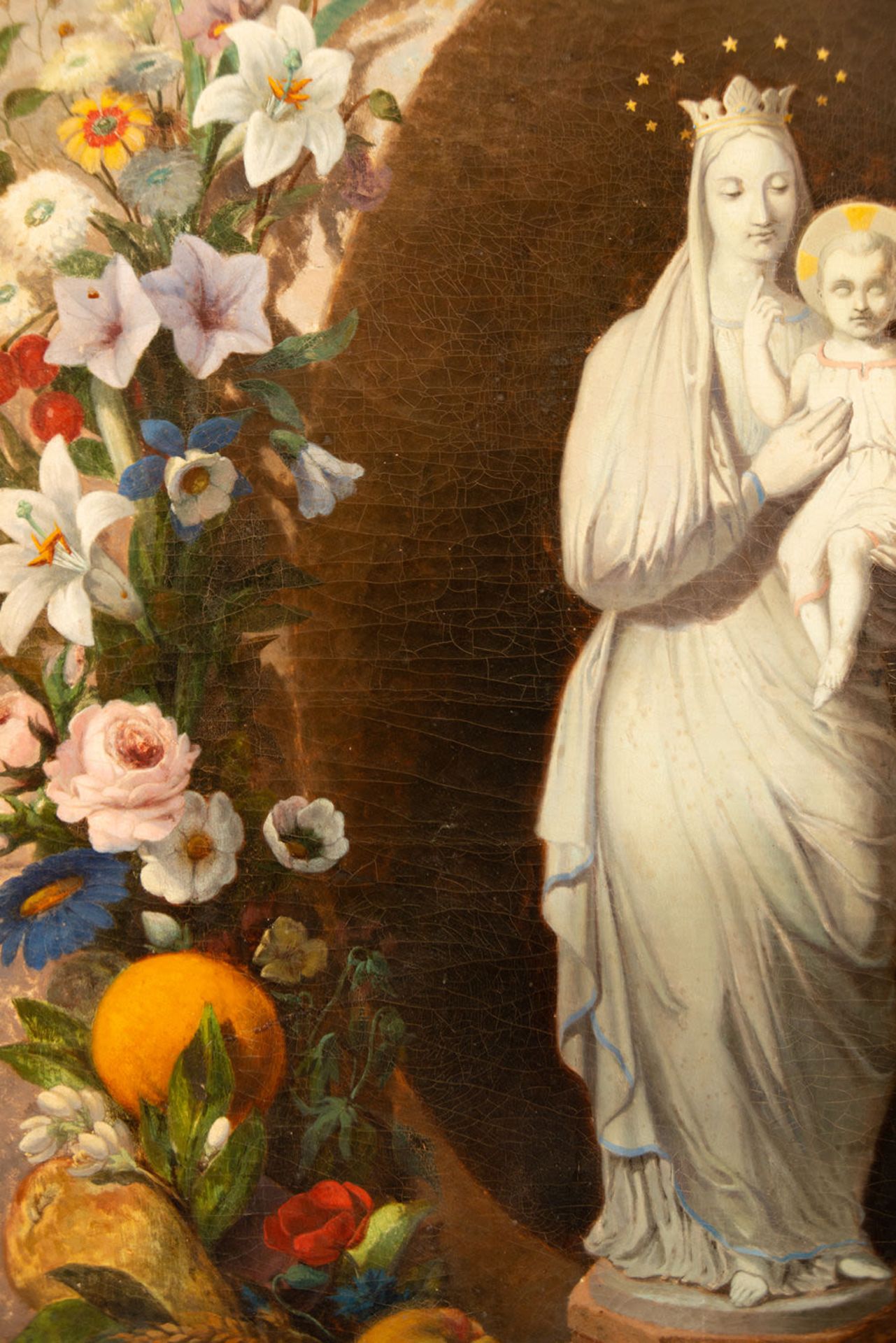 Virgin with Child in Orla de Flores, French romanticist school of the 19th century - Bild 5 aus 7