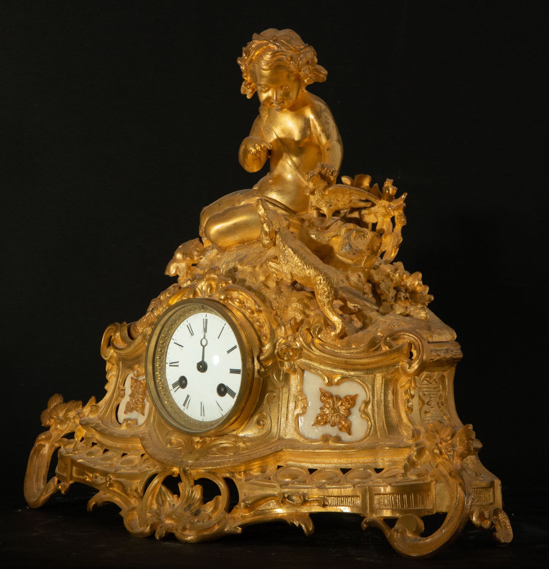 French Table Clock with Cherub, 19th century - Image 2 of 6