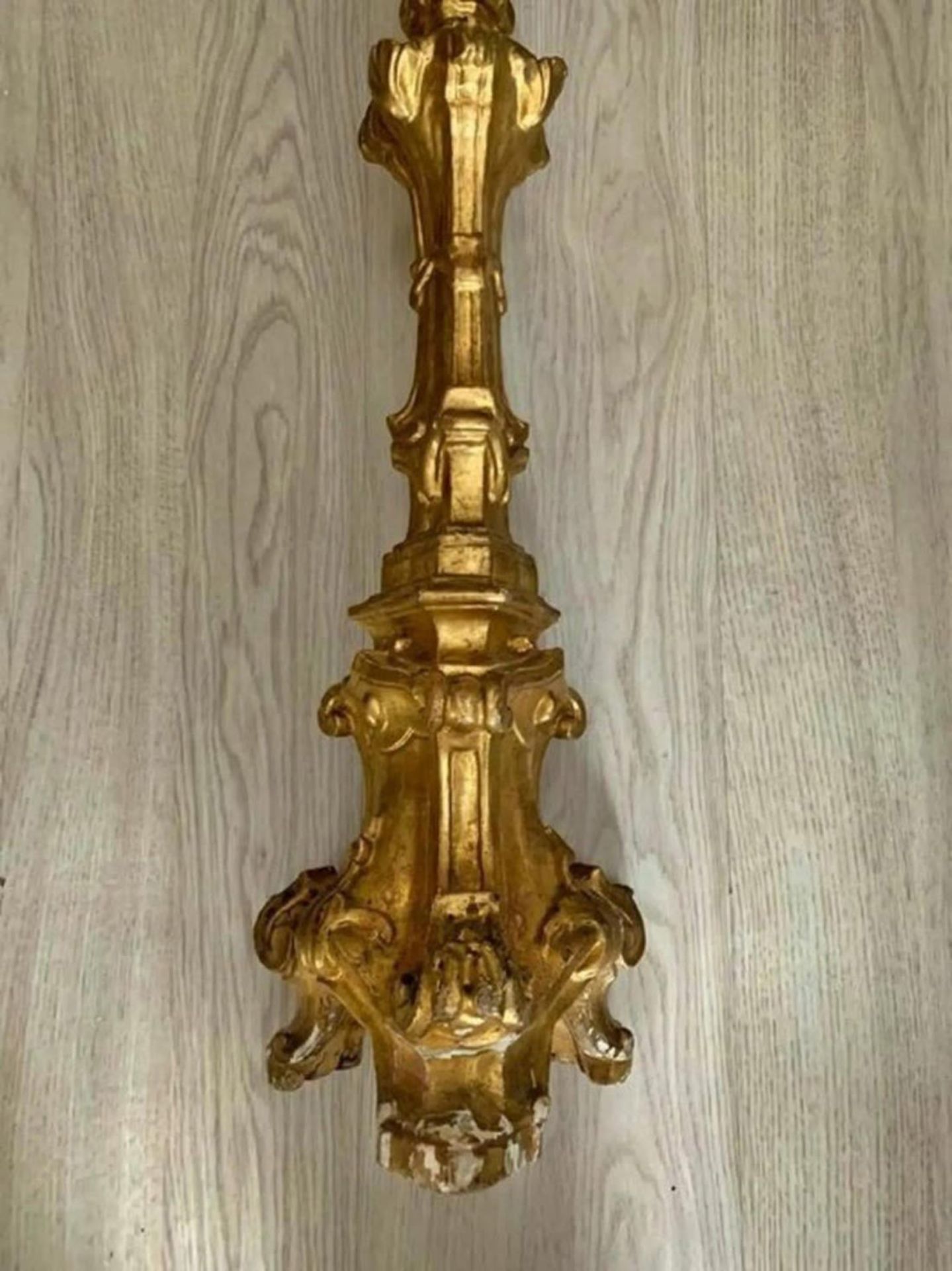 Italian torch holder in gilded wood, 18th century - Image 3 of 6
