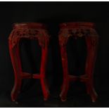 Pair of Bases for Chinese wooden vases, 19th century