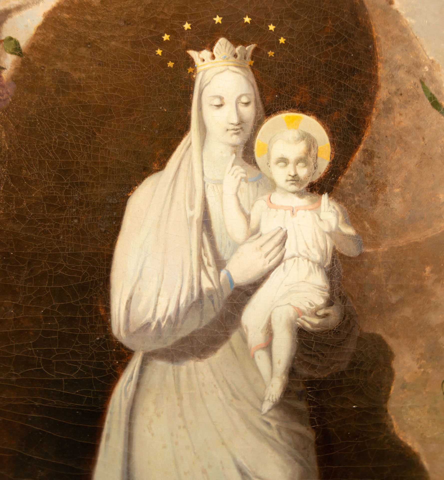 Virgin with Child in Orla de Flores, French romanticist school of the 19th century - Bild 3 aus 7