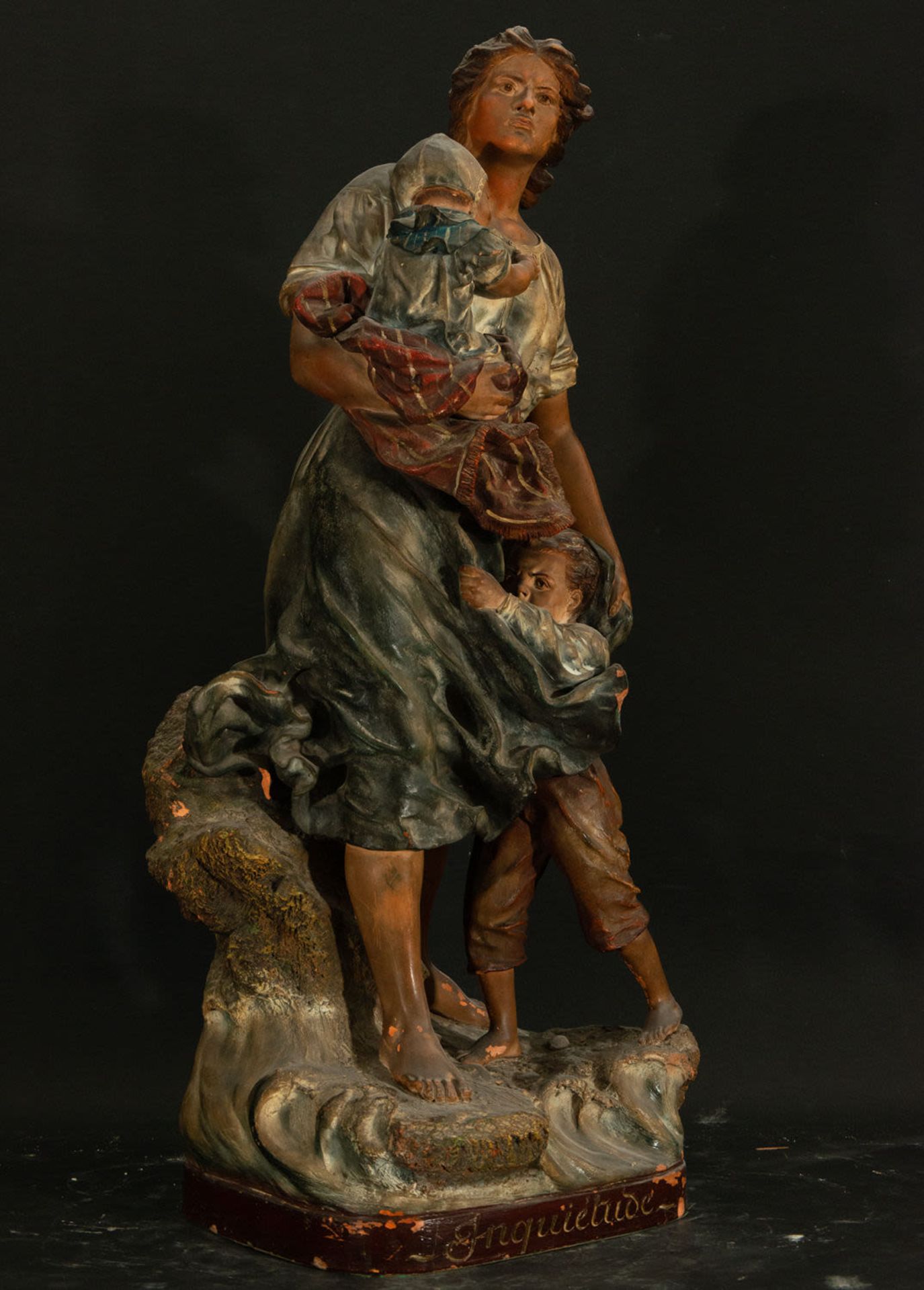 Mother with Child, polychrome terracotta, 19th century Italian school - Image 3 of 4
