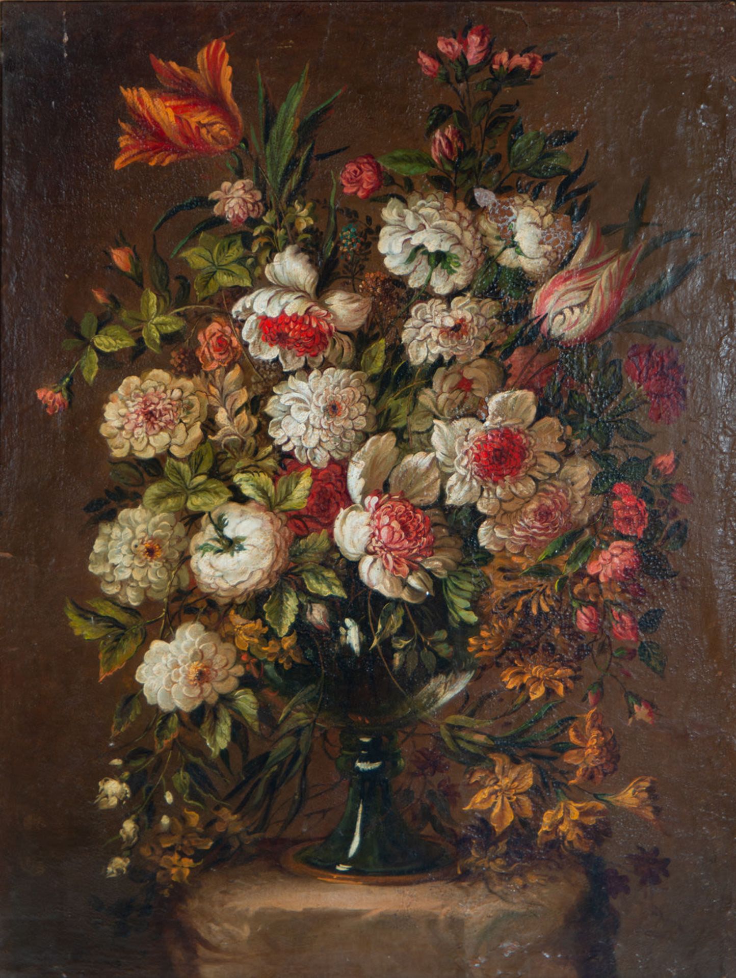 Pair of large still lifes of Flowers, Dutch school of the 17th - 18th century - Image 13 of 20