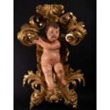 Wall Sconce with Rococo Cherub, Italy, 18th century