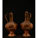 Pair of Copper Grenadine Water Jugs, 19th century