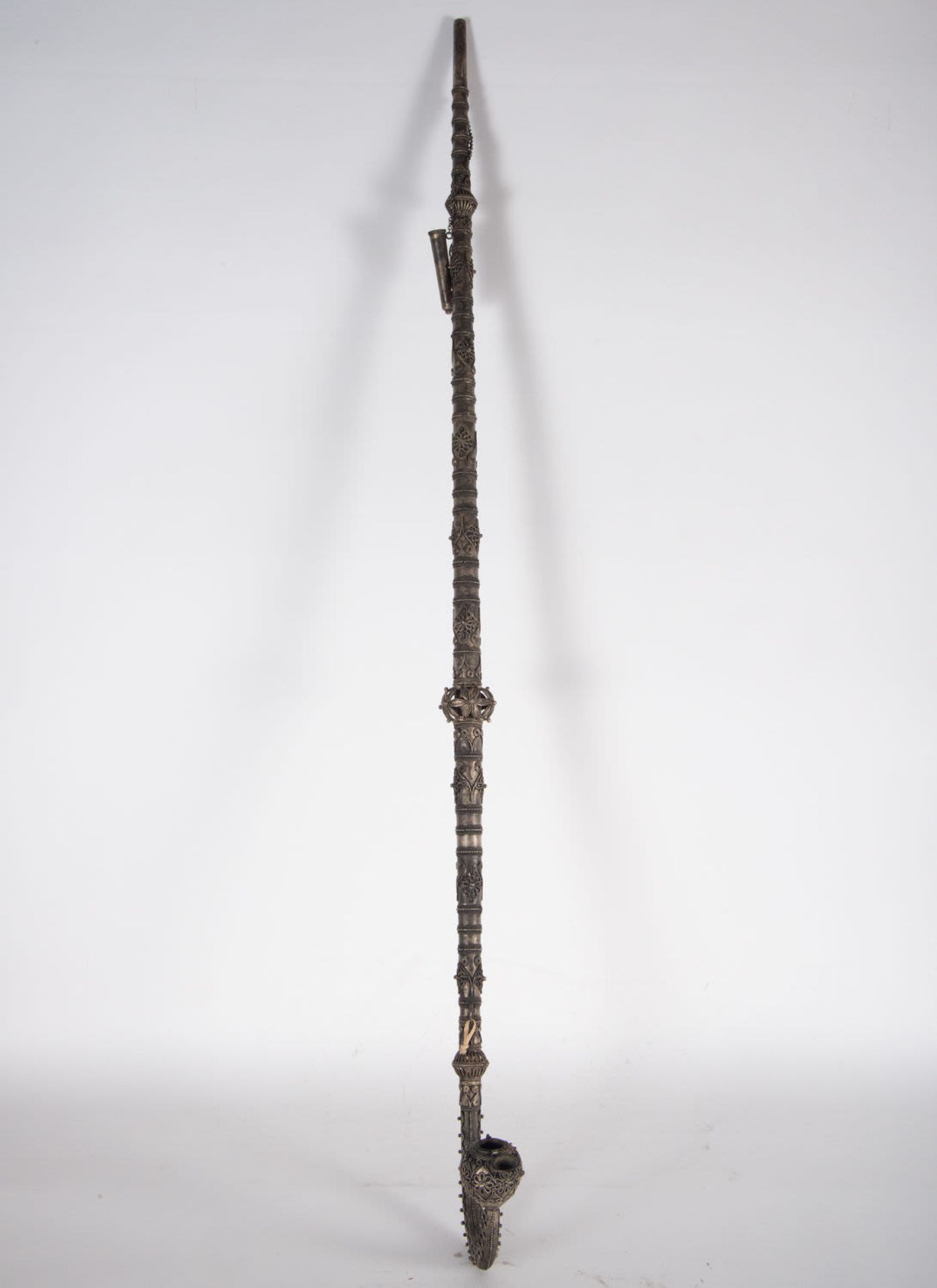 Indonesian Ceremonial Silver Pipe, 19th Century