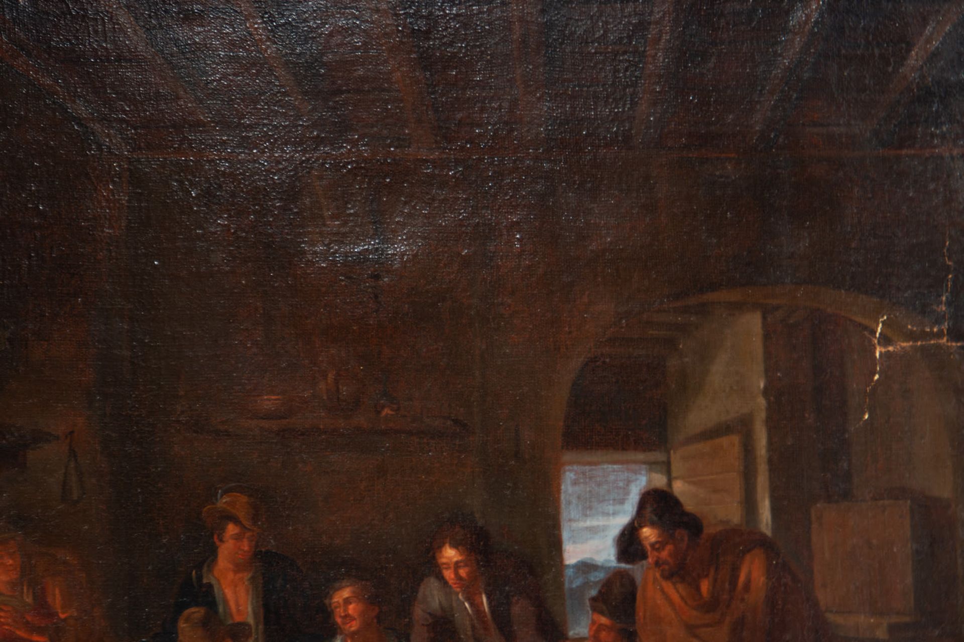 Tavern Interior Scene, circle of David Teniers, 17th century Flemish school - Image 5 of 7