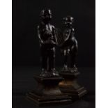 Magnificent Pair of Bronze figures representing the Summer and the Winter in patinated bronze, Itali