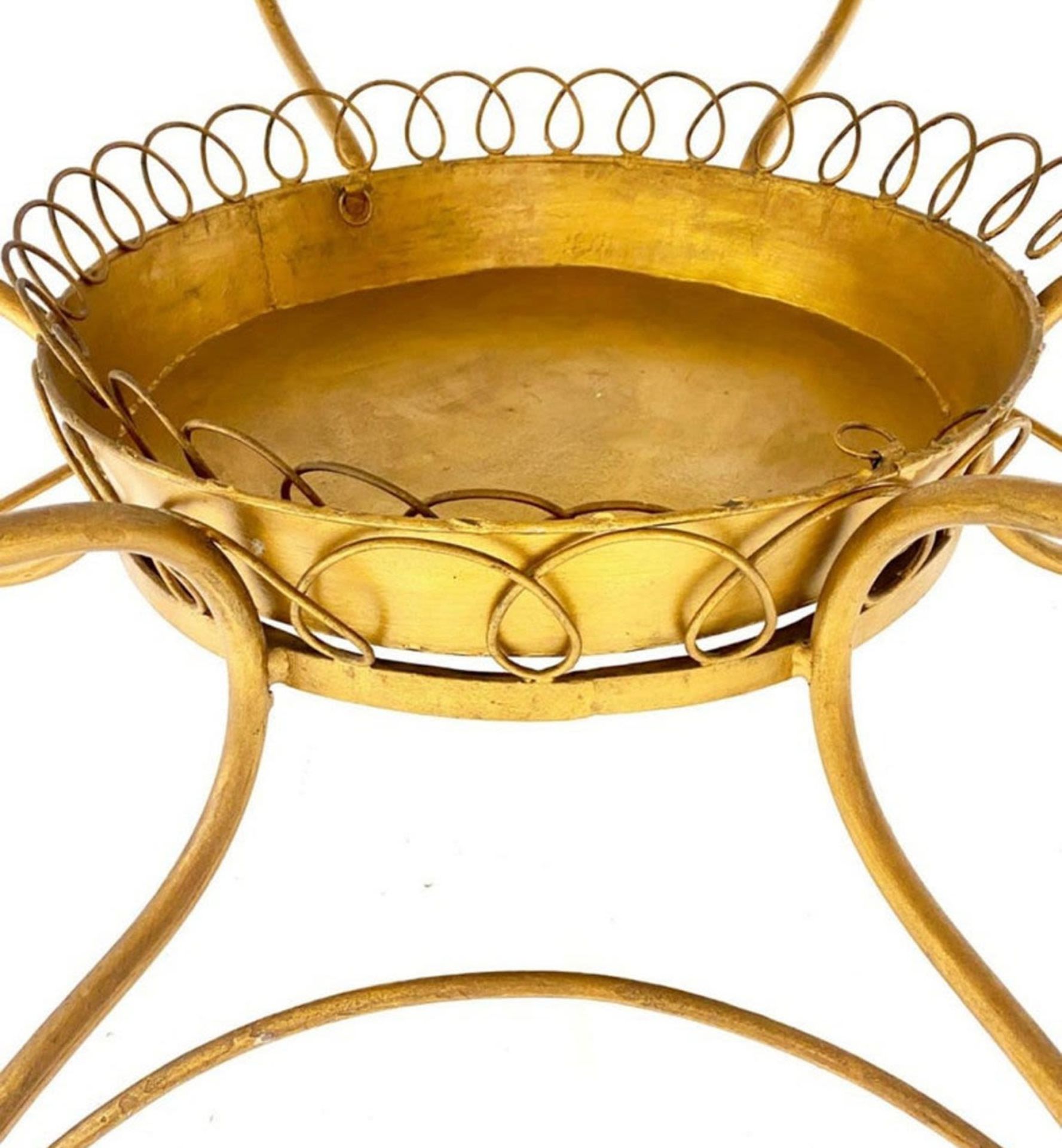 Italian table "Años 40" in golden wrought iron and marble top - Image 6 of 6