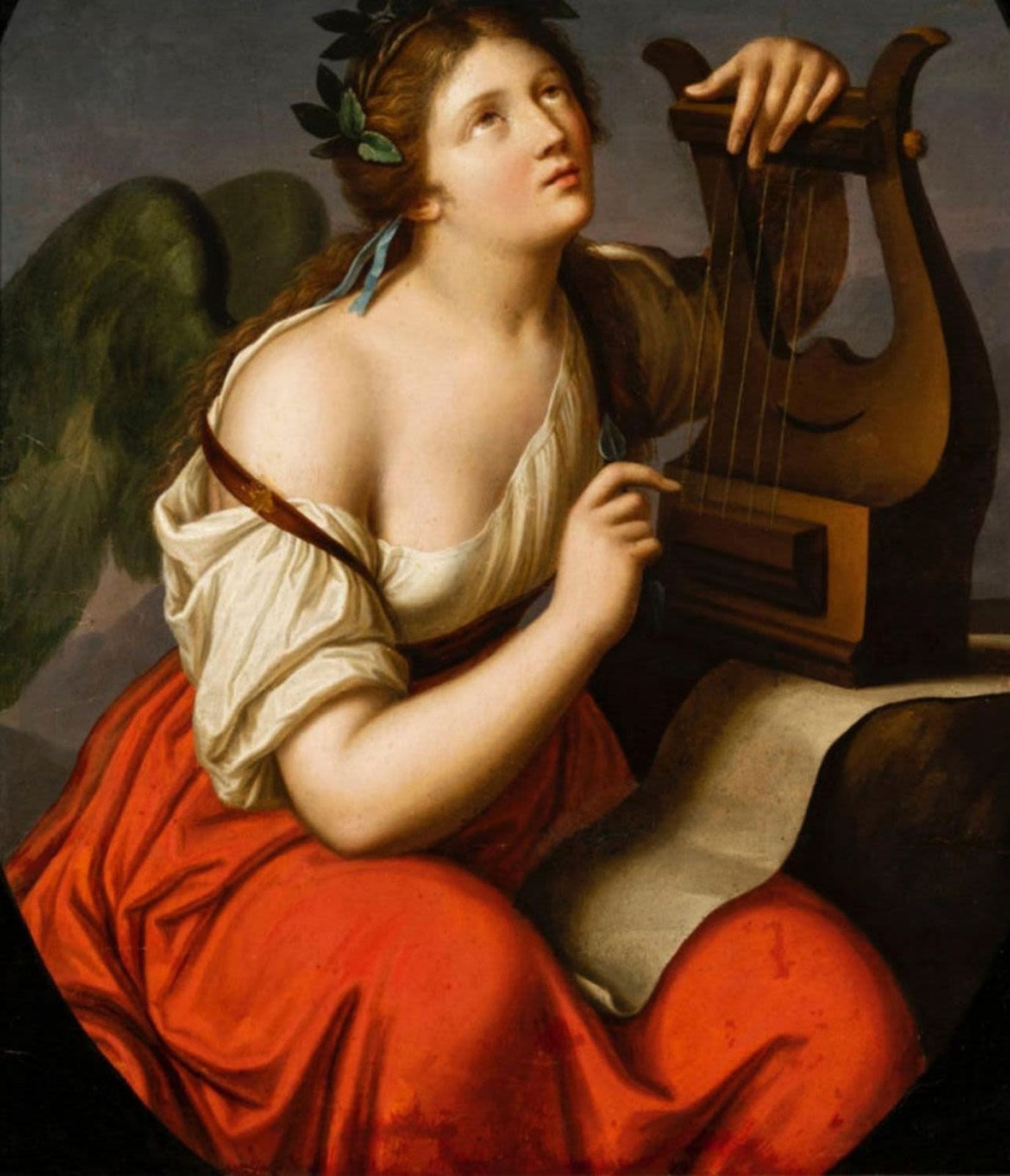 Important oil on canvas of the late 18th century Italian school "Allegory of Poetry" - Image 3 of 4