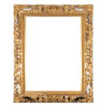 Elizabethan frame in carved and gilded wood, 19th century