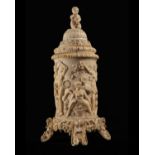 Massive Tankard in German ivory depicting Bacchic scene from the 19th century, CITES attached