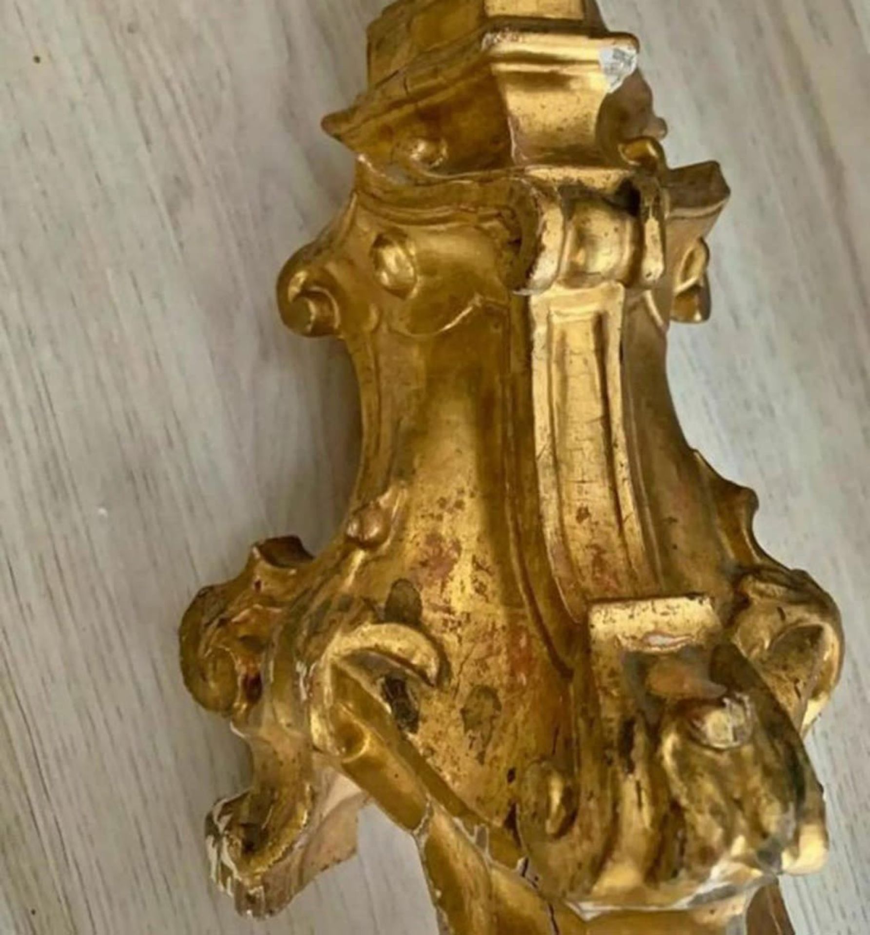 Italian torch holder in gilded wood, 18th century - Image 5 of 6