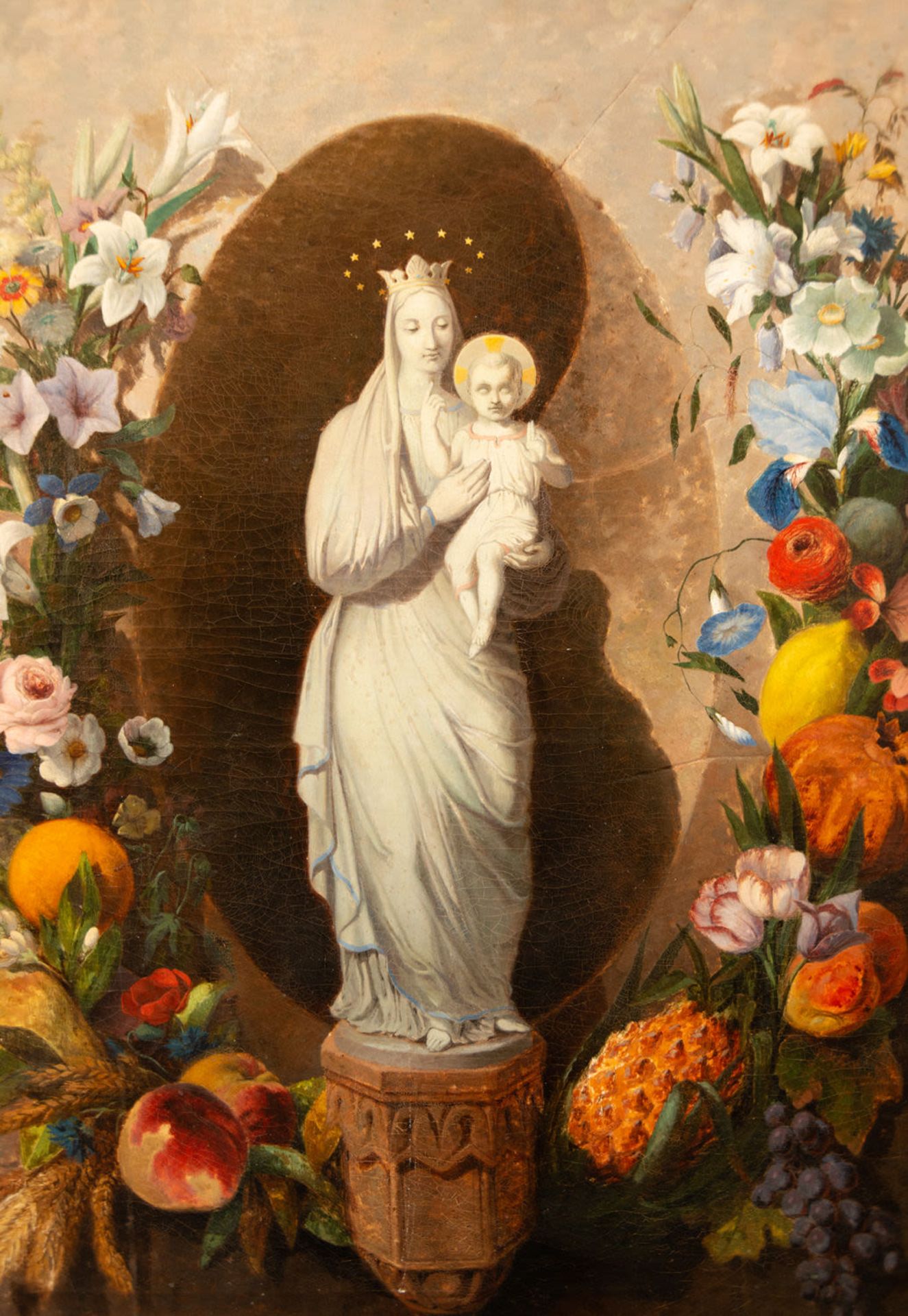 Virgin with Child in Orla de Flores, French romanticist school of the 19th century - Bild 2 aus 7