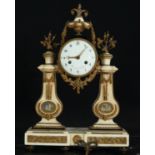 Sarlon à Liege portico clock in Alabaster and gilt bronze, France, 19th century