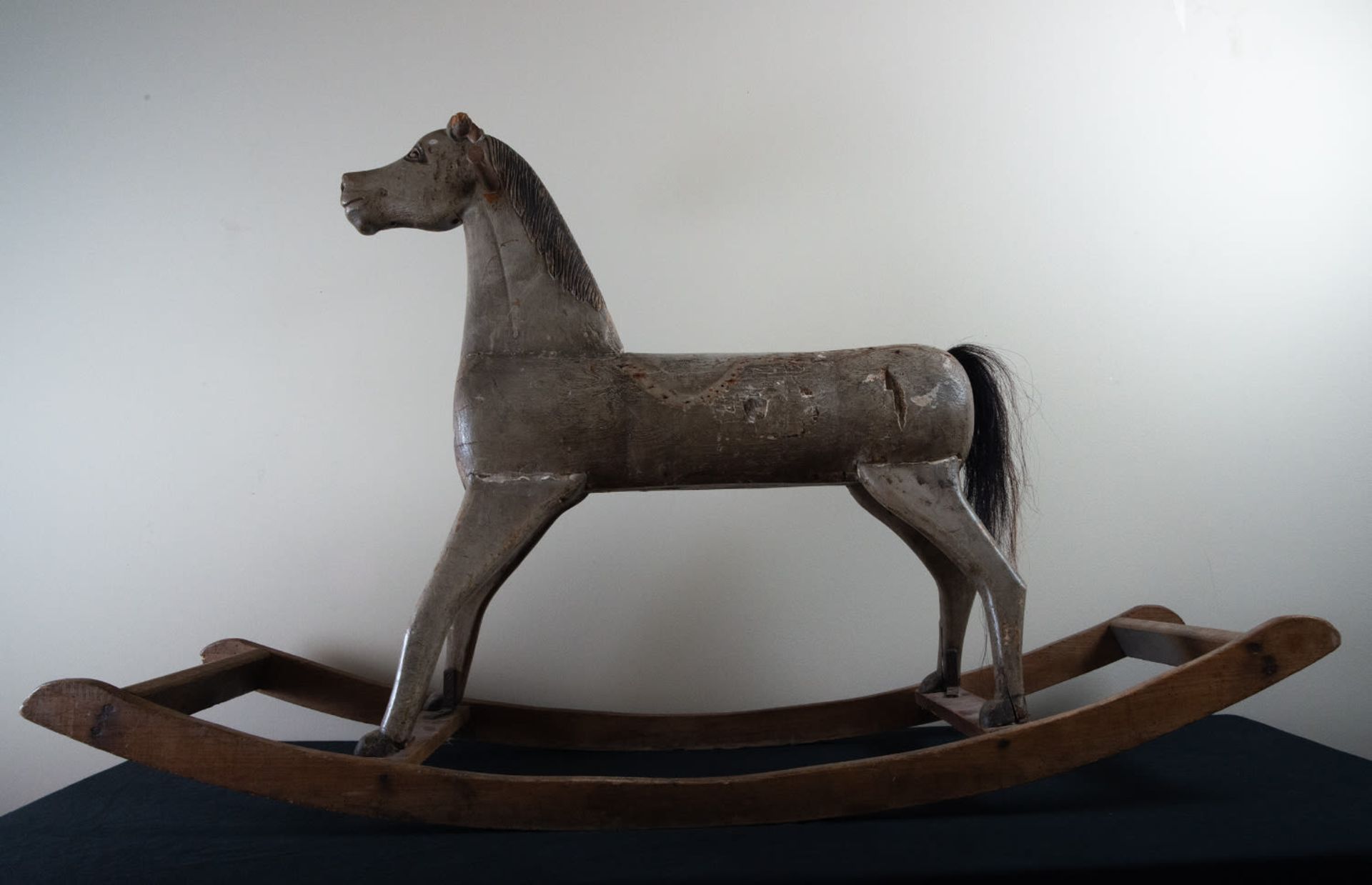 Rare Horse Toy in polychrome wood, 18th century