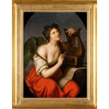 Important oil on canvas of the late 18th century Italian school "Allegory of Poetry"