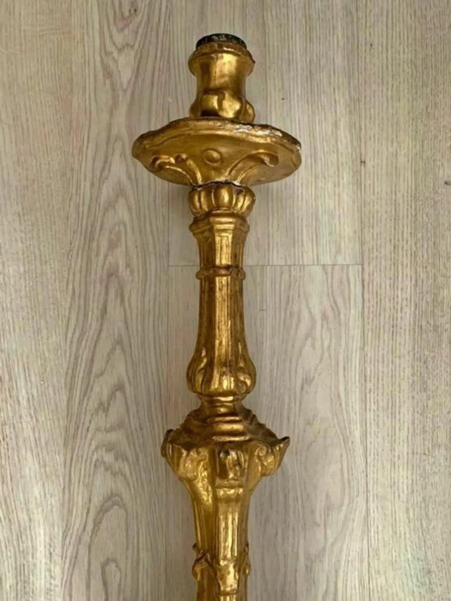 Italian torch holder in gilded wood, 18th century - Image 4 of 6