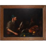 Important Still Life of Fish Seller, in the manner of Bernardo Strozzi, nicknamed "il Cappuccino" (G