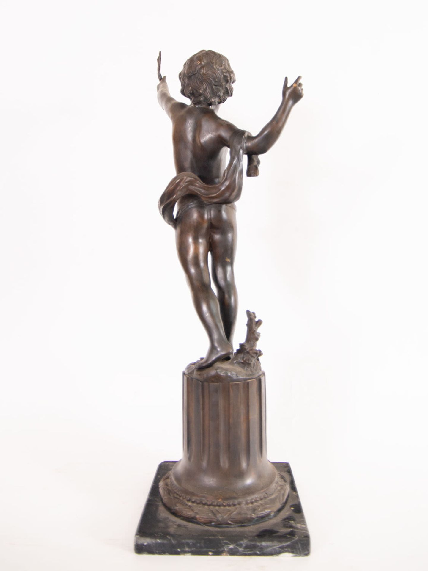 Pair of Important Cupids in Patinated Bronze, French School of the 19th Century - Image 8 of 8