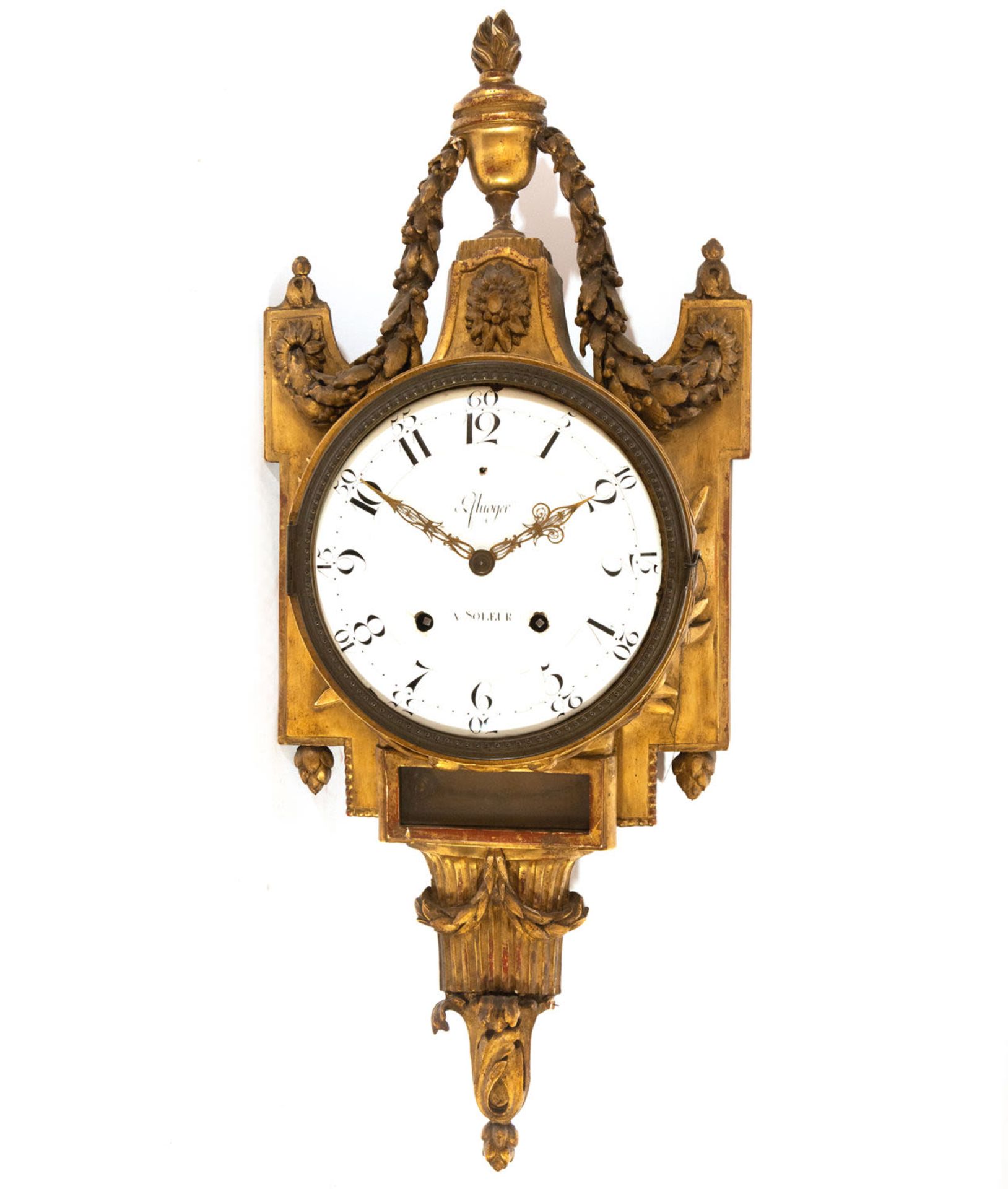 Cartel Fluoger a Soleur clock, Swiss Louis XVI style, circa 1780, 18th century