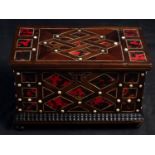 Important Mexican chest inlaid with carved bone, ebony and tortoiseshell, late 17th century