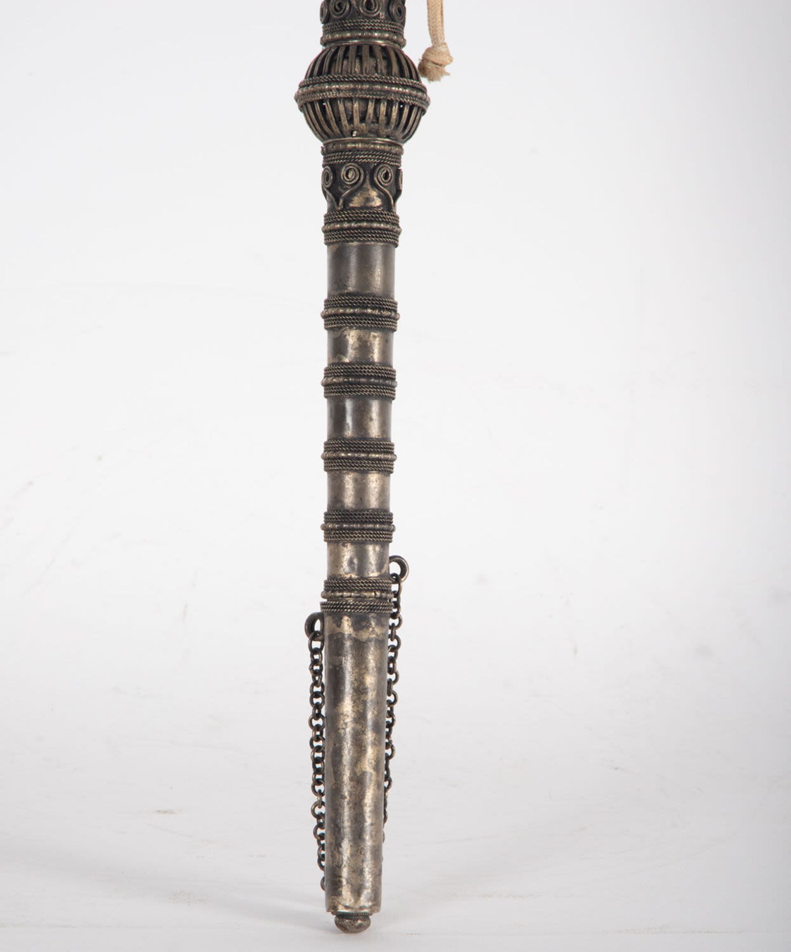 Indonesian Ceremonial Silver Pipe, 19th Century - Image 6 of 8