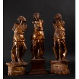 Rare set of three Sibyls in gilded Boxwood, Flemish school of the 16th century