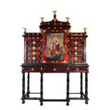 NO RESERVE LOT Highly Important Massive Tortoiseshell Italian Neapolitan Cabinet in ebony, gilt bron