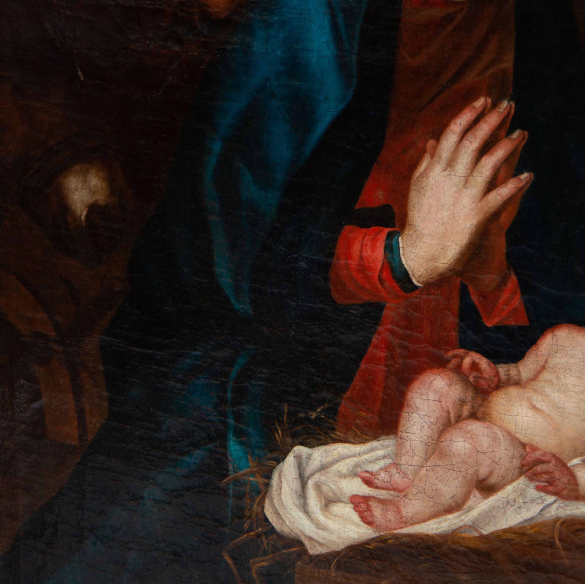 The Adoration of the Shepherds, 17th century Neapolitan school, circle of José de Ribera (Játiva, Sp - Image 8 of 15