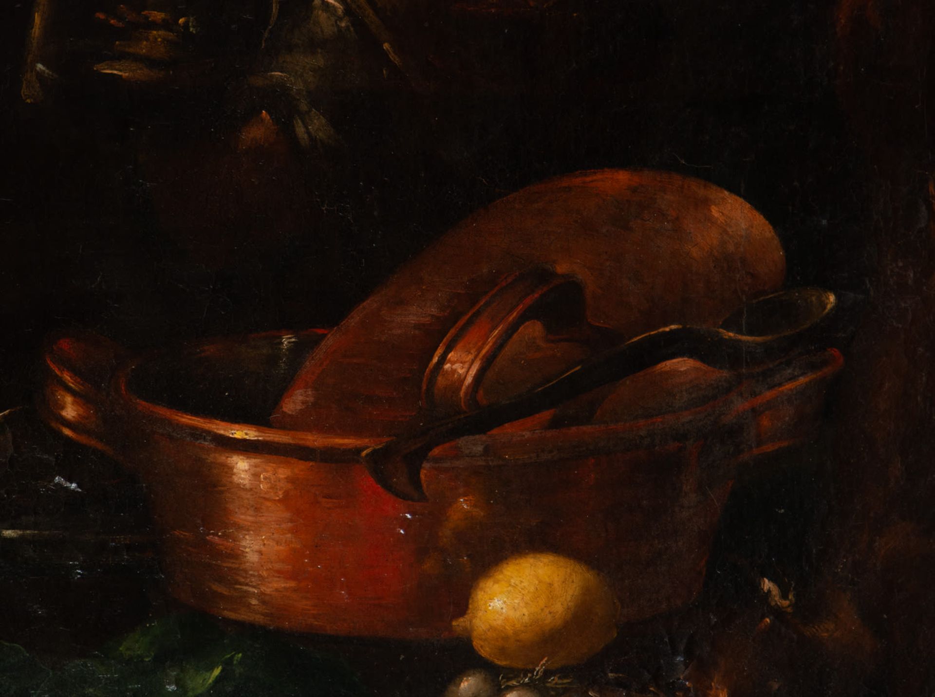 Important Still Life of Fish Seller, in the manner of Bernardo Strozzi, nicknamed "il Cappuccino" (G - Image 4 of 6