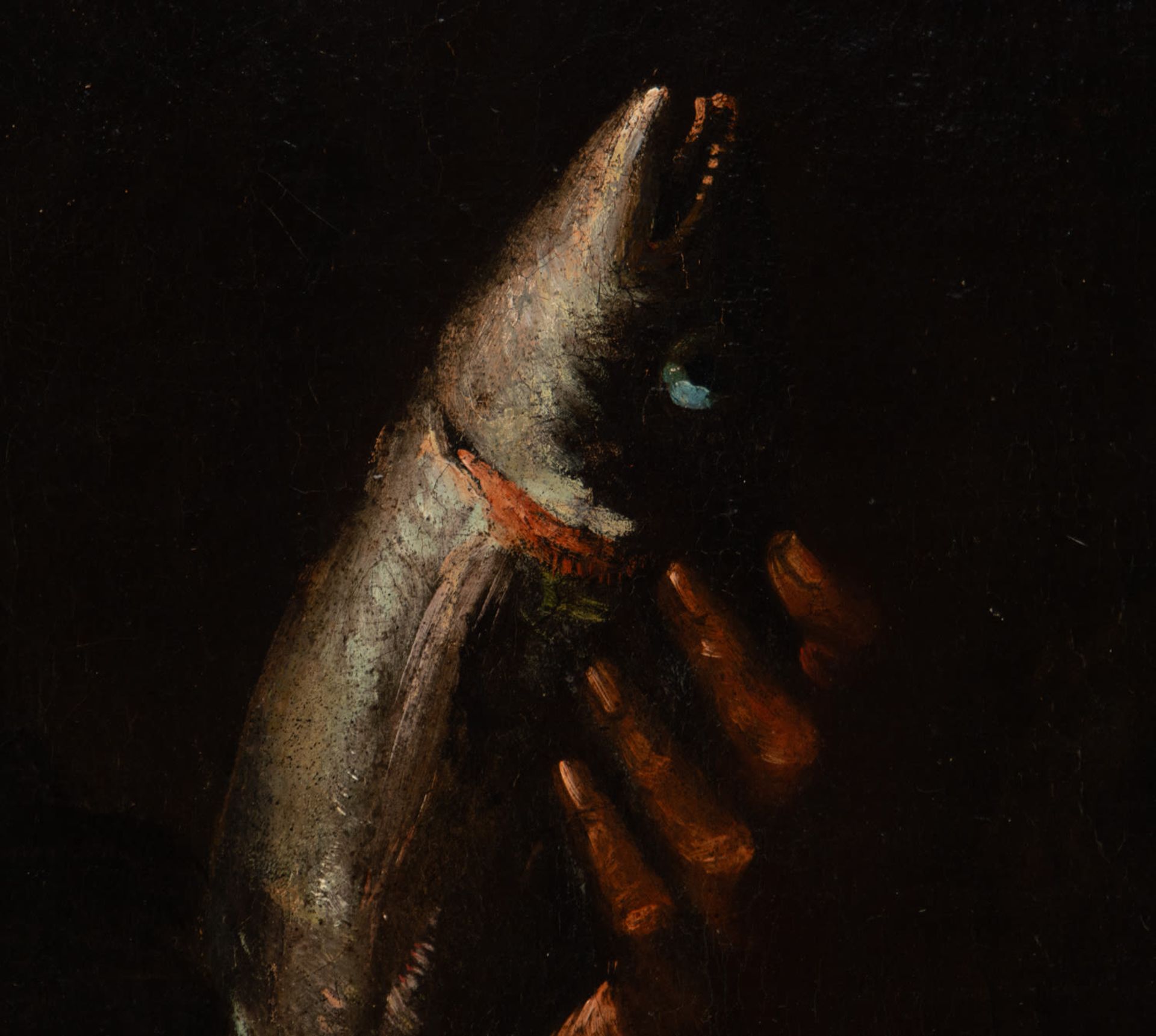 Important Still Life of Fish Seller, in the manner of Bernardo Strozzi, nicknamed "il Cappuccino" (G - Image 5 of 6