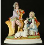 German biscuit porcelain group, 19th century