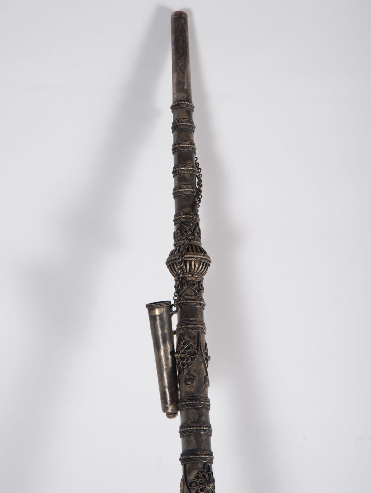 Indonesian Ceremonial Silver Pipe, 19th Century - Image 3 of 8