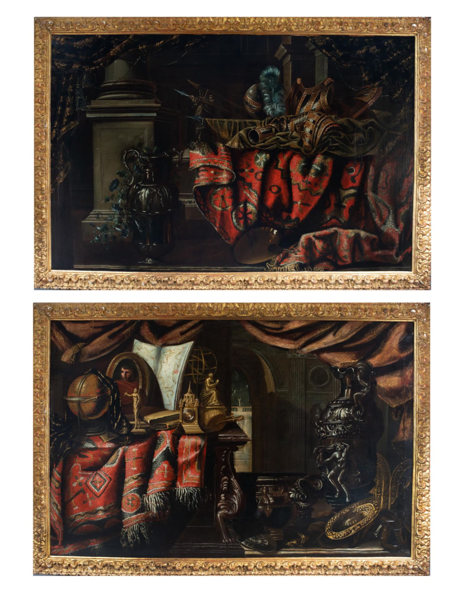 FRANCESCO NOLETTI, CALLED IL MALTESE (VALLETTA C. 1611 - ROME, 1654), LARGE PAIR OF STILL LIFES WITH
