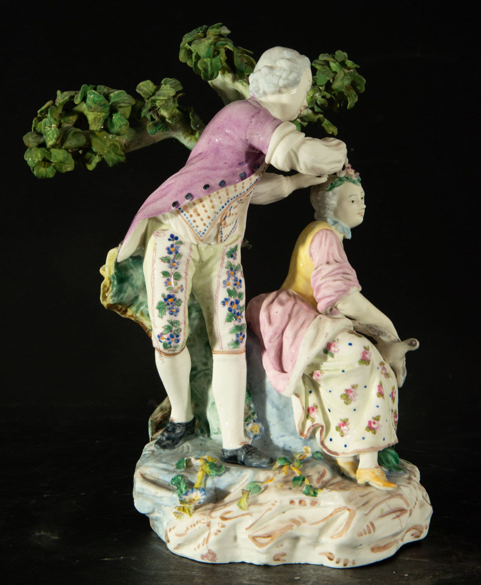 Gallant scene in English porcelain, 19th century - Bild 4 aus 6